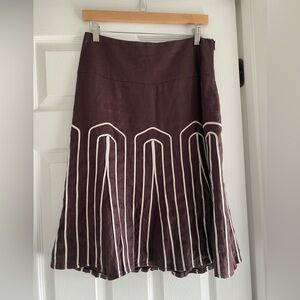 Vintage Brown A-Line Skirt